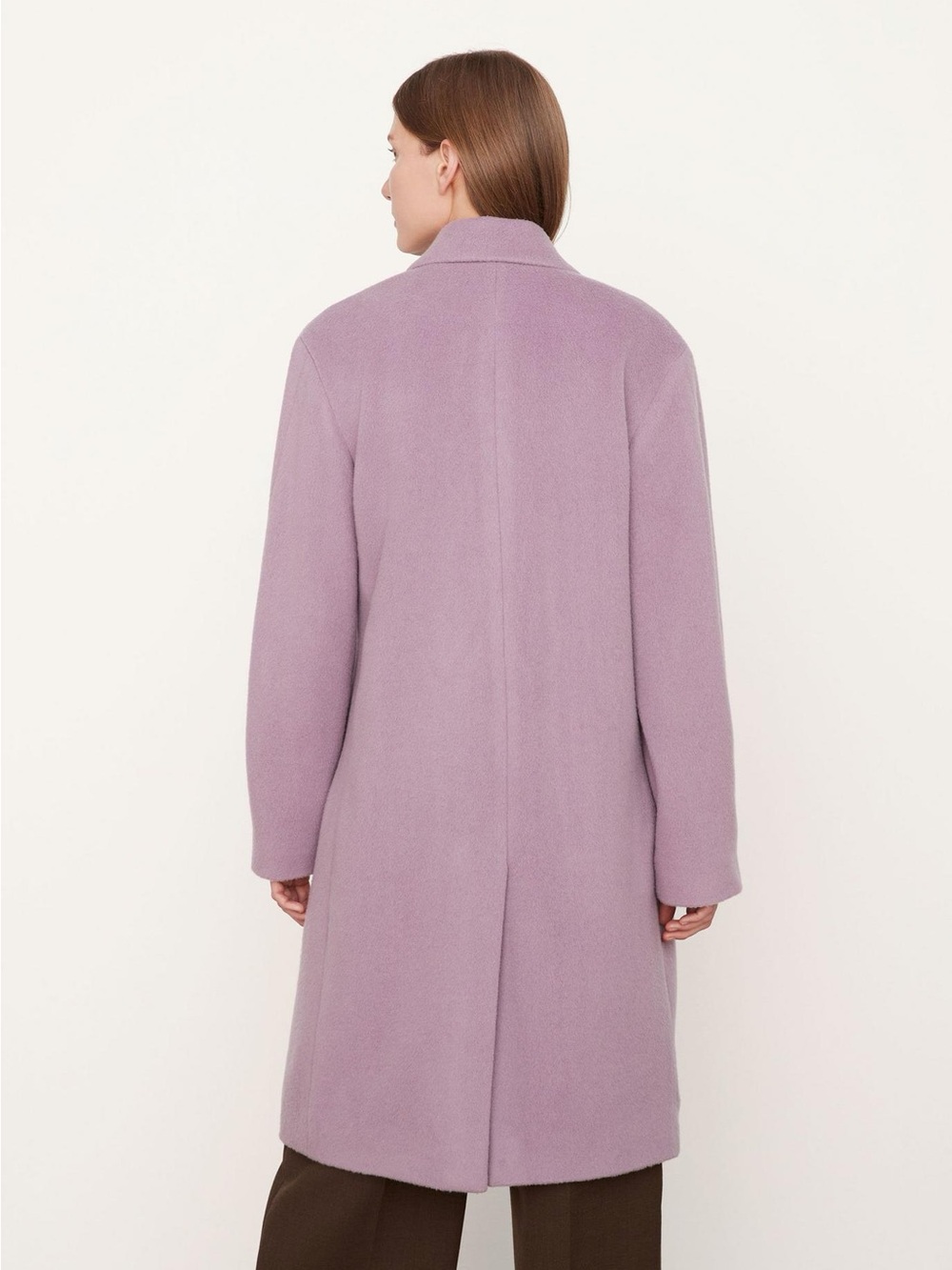 VINCE Brushed Wool Double Breasted Wool Coat Jacket Lavender Purple XL - Picture 4 of 10